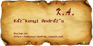 Kákonyi András névjegykártya