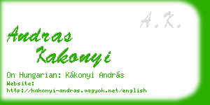 andras kakonyi business card